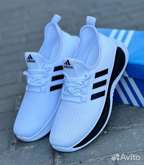 Кроссовки мужские adidas белые, сетка 41-46