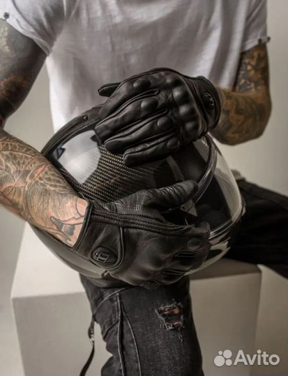 Мотоперчатки кожаные сенсорные новые