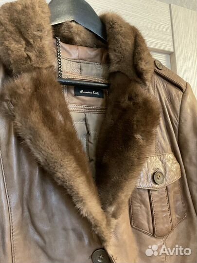 Куртка пальто кожаное Massimo Dutti, р-р 48-50