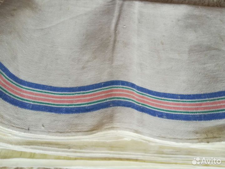 Отрезы льняной ткани для полотенец СССР по 6 метр