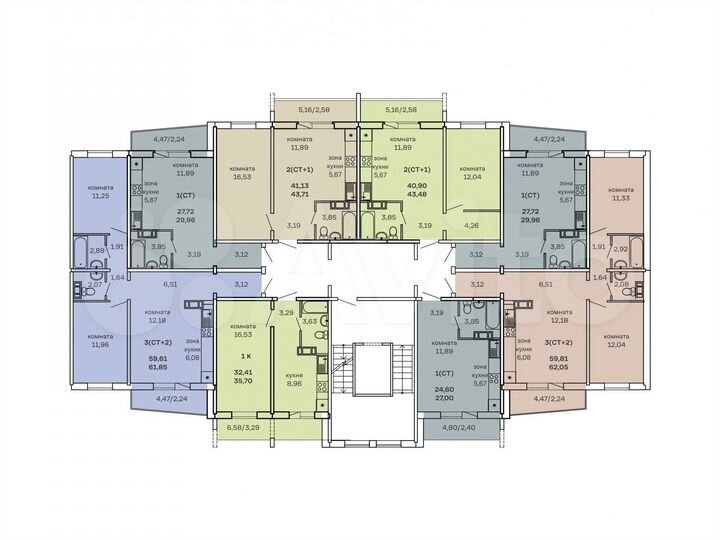 2-к. квартира, 46,3 м², 3/7 эт.