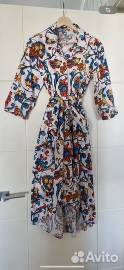 Платье халат миди с поясом размер 42 44