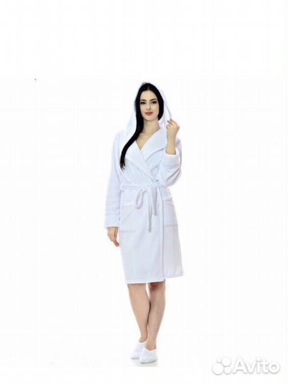 Белый махровый халат