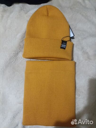 Шапка бини со снудом женская новая