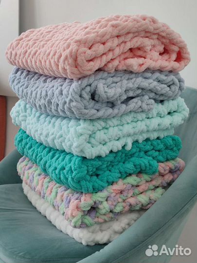 Плед плюшевый ручной работы