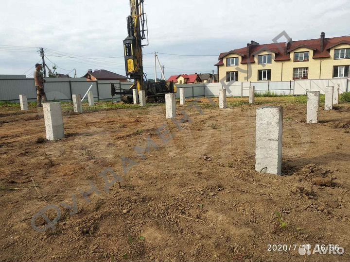 Фундамент на жб сваях / Свайный фундамент