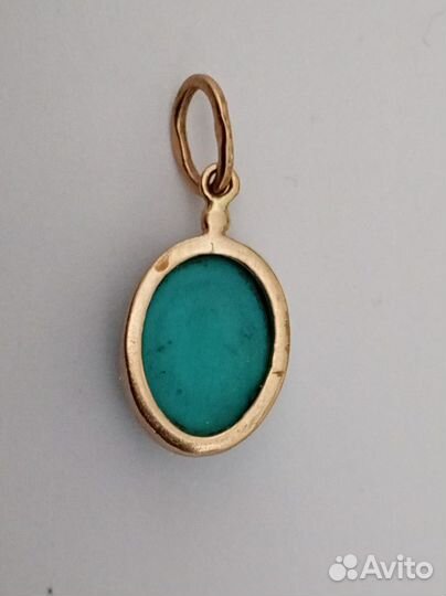 Золотая цепь 585 и кулон с бирюзой