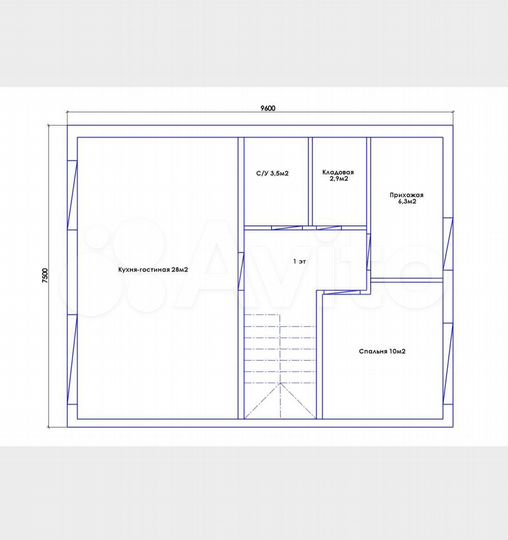 Дом 120 м² на участке 3 сот.