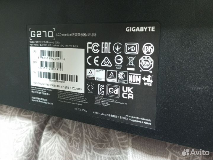 Монитор gigabyte g27q 144 гц 2к