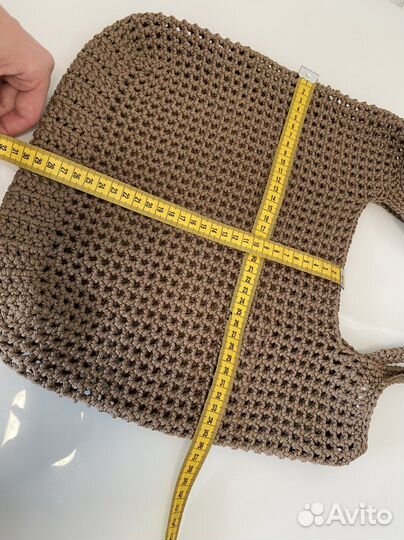 Cумка/ коричневая/ жёлтая / вязаная