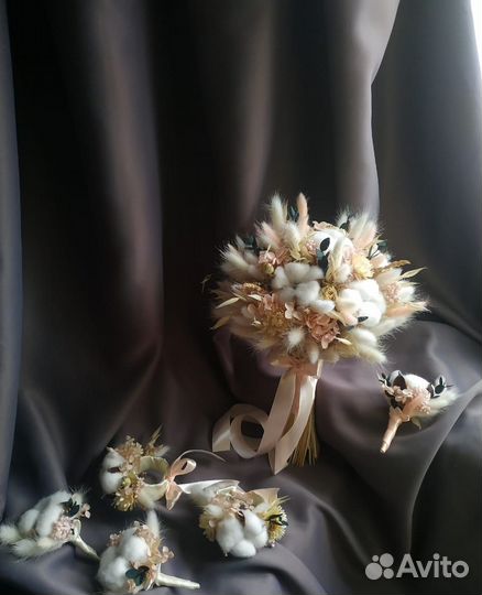 Свадебный букет невесты из сухоцветов