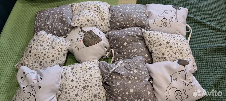 Бортики-подушки 12шт в идеальном состоянии