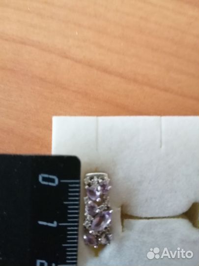 Серебряные серьги с аметистом