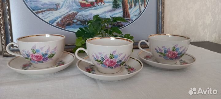 Чайные пары из сервизов (винтаж) 8 видов СССР
