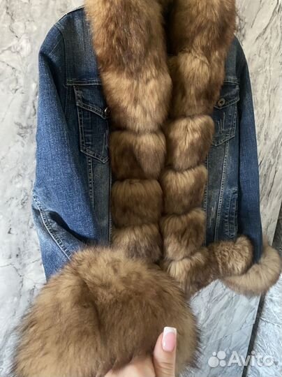 Джинсовка с мехом песца