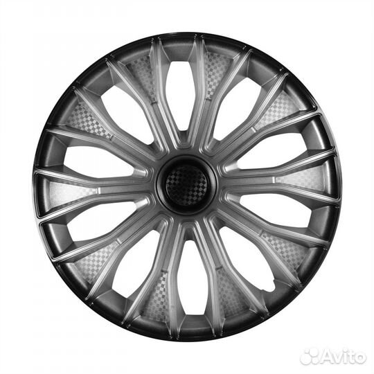 Колпаки колесные 15 Волтек +, серебристо-черный, к