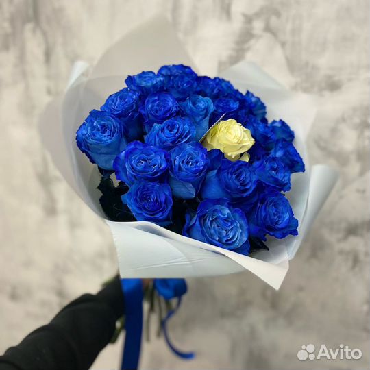 Синие розы Эквадор premium. Цветы. Букет