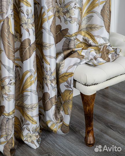 Шторы рогожка Доминик янтарь новые пошив