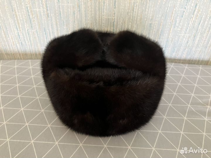 Шапка ушанка из меха норки