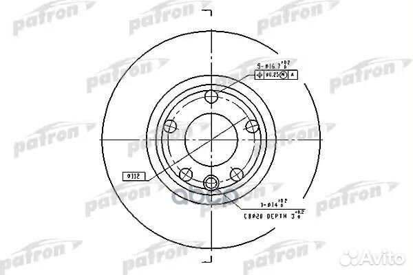 Диск тормозной передн VW: transporter IV c борт