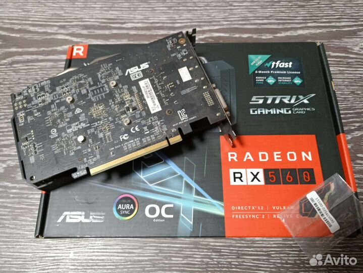 Видеокарта asus radeon RX 560 ROG strix 4G