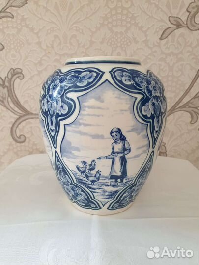 Ваза Delft blue 1911-1986 г фаянсовая ваза