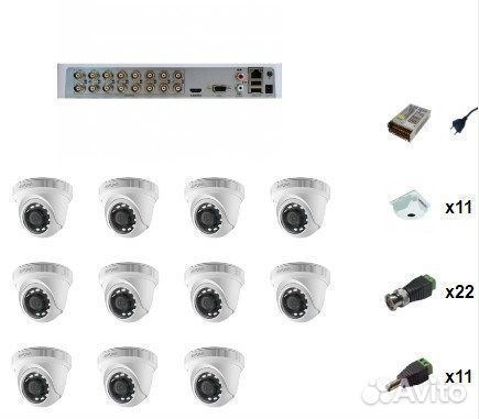 Комплект видеонаблюдения HiWatch 11 камер 1080N