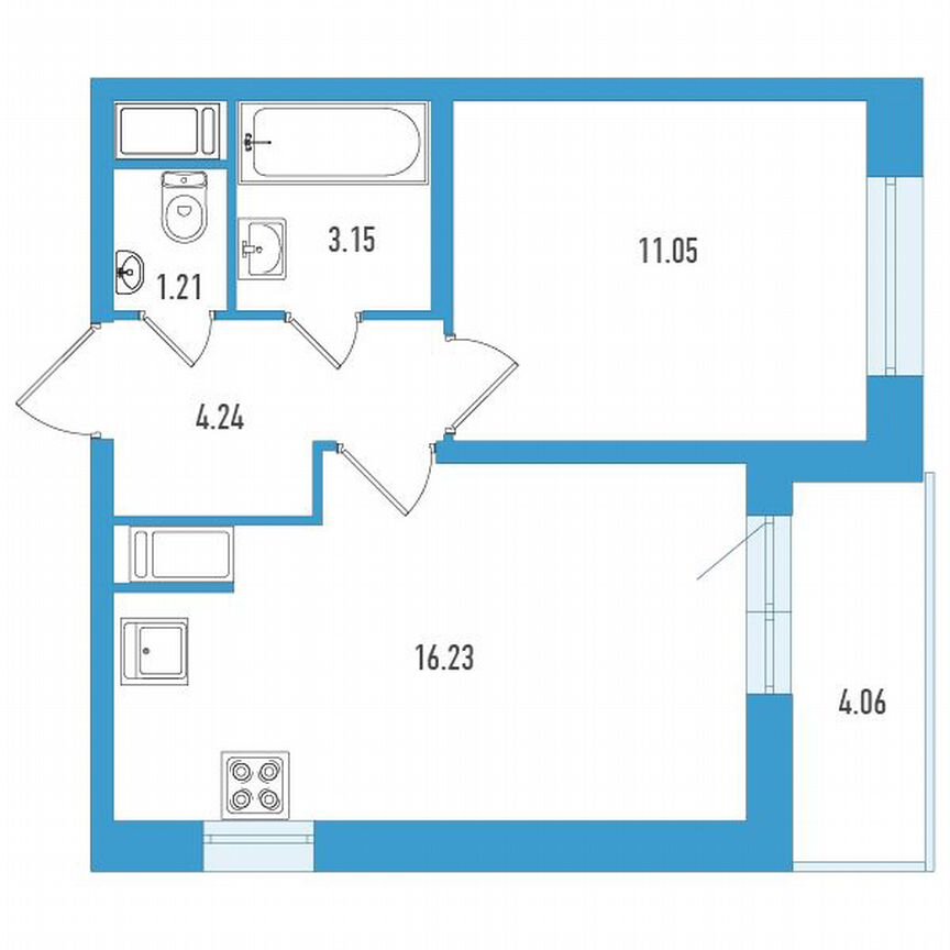 1-к. квартира, 37 м², 9/18 эт.