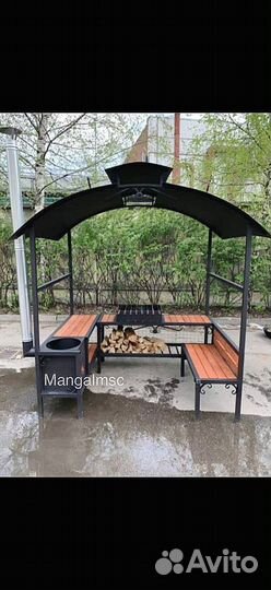 Мангал с крышей лофт