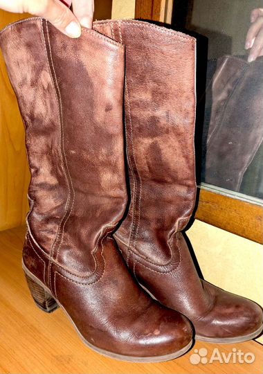 Кожаные сапоги казаки, р. 37