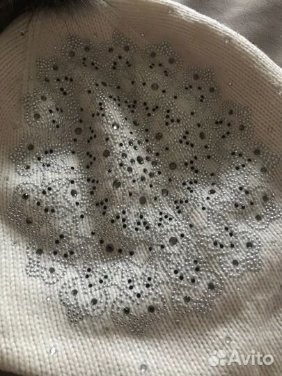 Шапка chobi Кашемир лама Crystal Svarovski