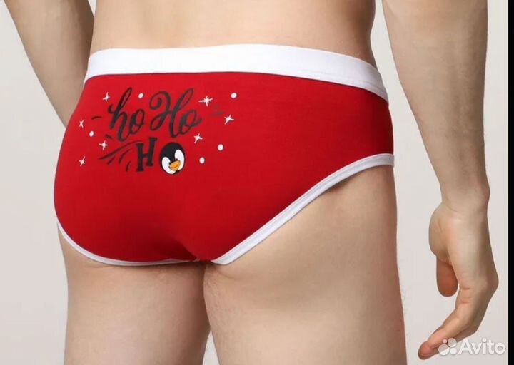 Трусы мужские плавки новогодние хлопок