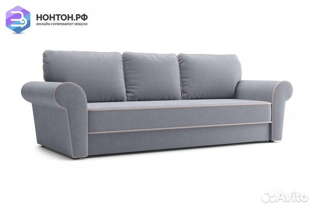 Диван еврокнижка Прованс 3-х местный серый