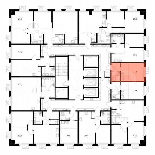 Квартира-студия, 19,9 м², 20/23 эт.