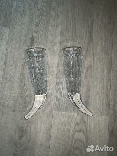 Хрустальные рога СССР 2 штуки