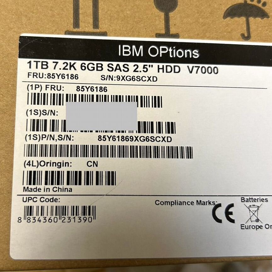 [V7000] Жесткий Диск Ibm 1tb 2.5 85y6186