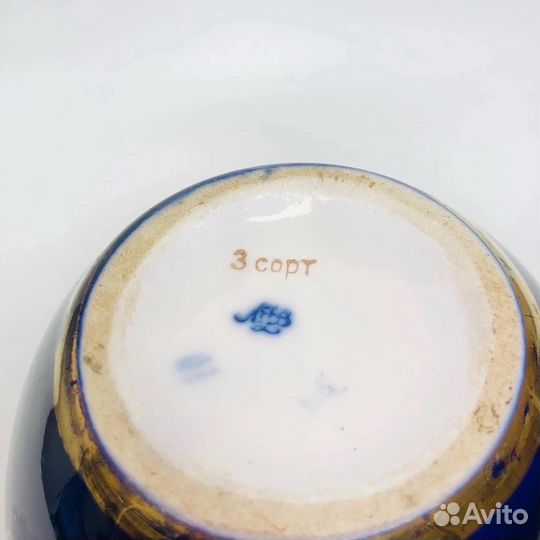 Ваза и чайная пара, кобальт