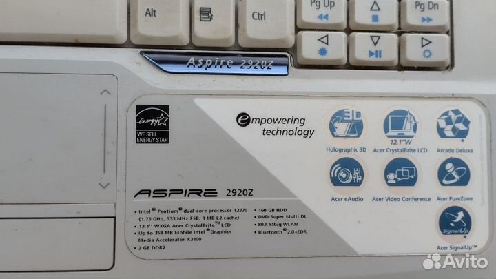 Ноутбук Acer aspire 2920z