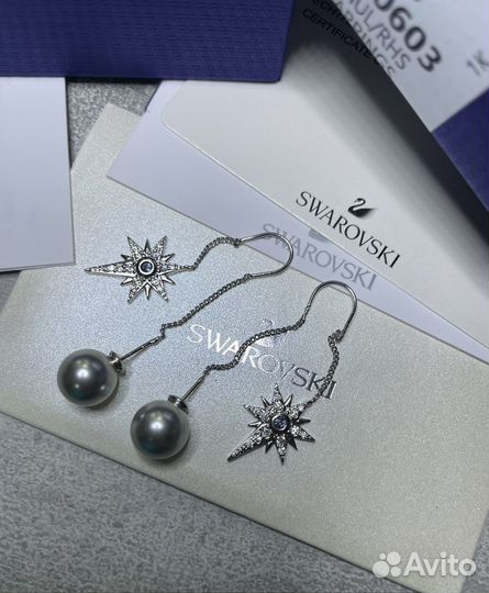 Swarovski Серьги длинные новые