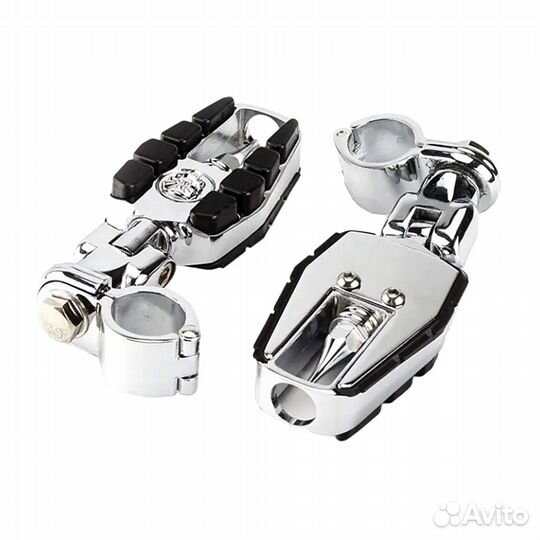 Подножки с креплением на дуги 32мм FRM-12186 хром