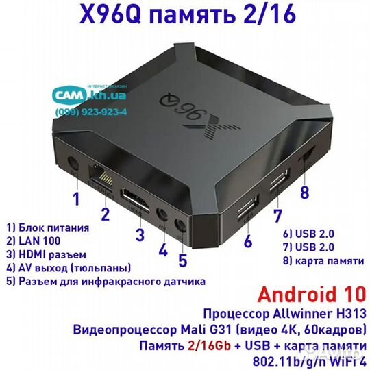 Смарт тв приставка X96Q прошита 3720 каналов