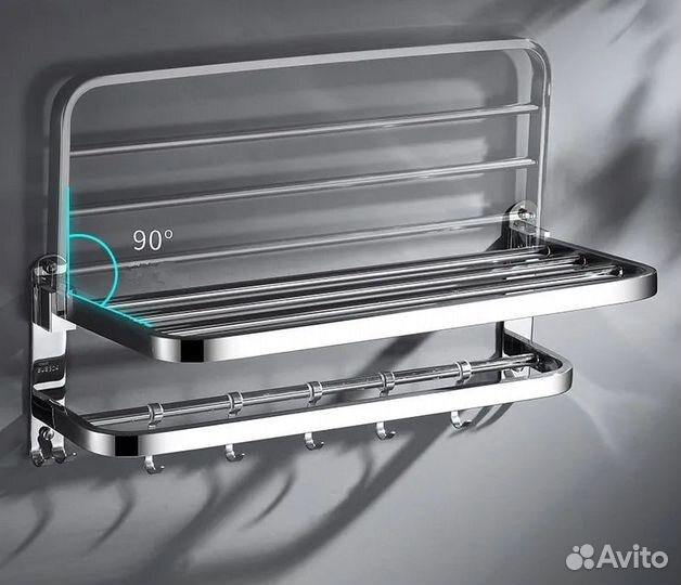 Полка, вешалка для полотенец для ванной