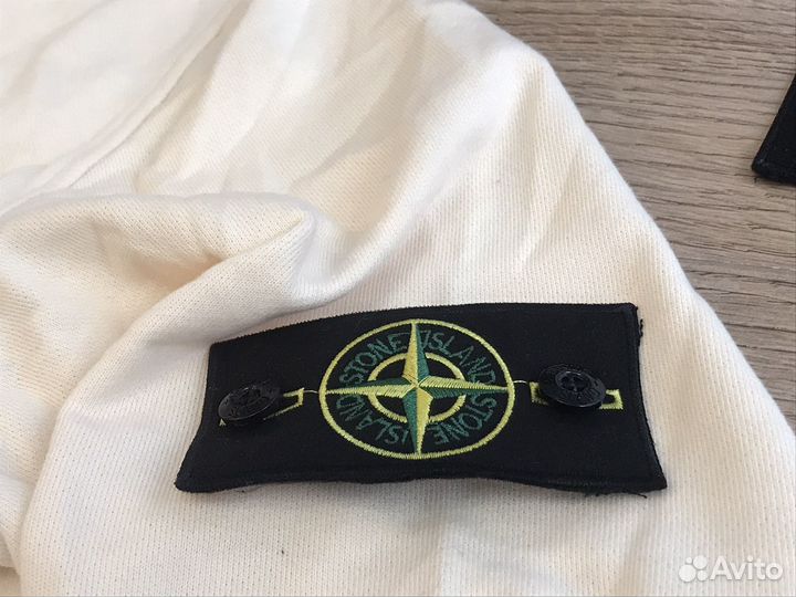 Зип худи stone island белая