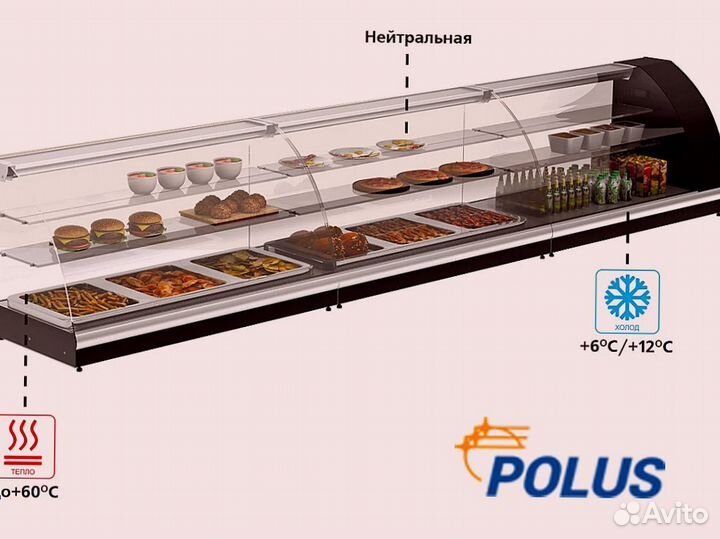 Холодильная витрина Полюс A57 VM для магазинов