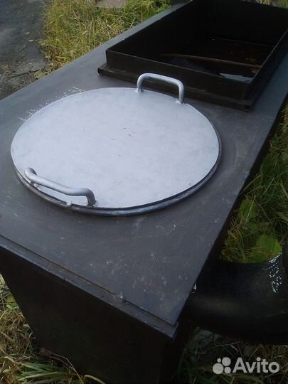 Печь большая под казан с мангалом