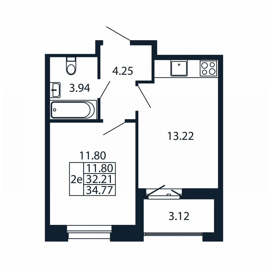 2-к. квартира, 36,3 м², 11/12 эт.