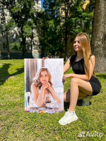 Портрет по фото на холсте / печать на холсте