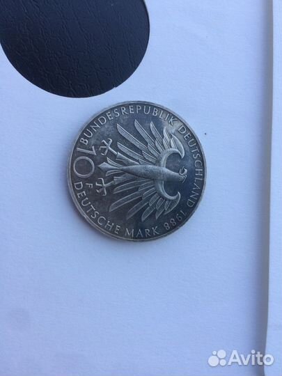 Серебро10 марок с конвертом Германия