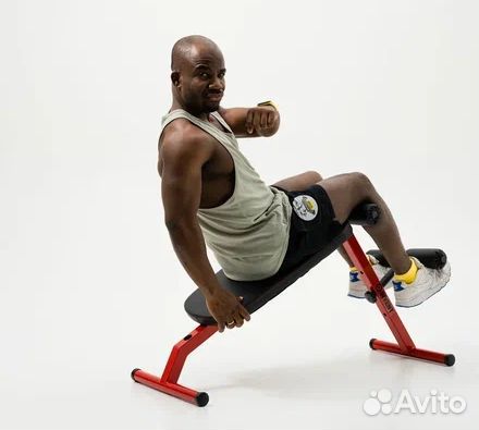 Скамья 2в1 гиперэкстензия и пресс складная красная
