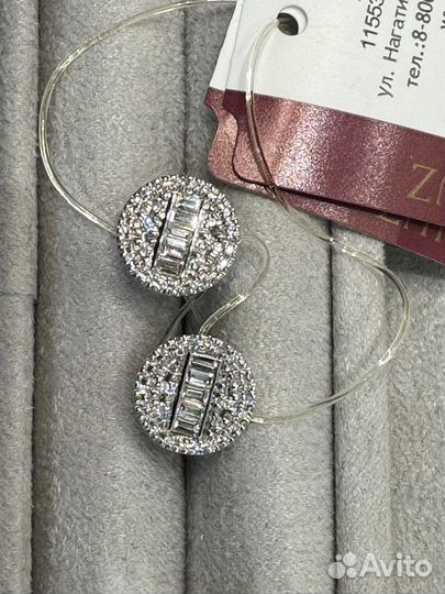 Мюз пусеты 585 с бриллиантами - новые